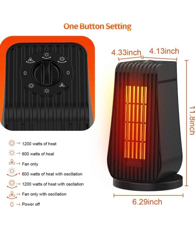 Portable heater/ Oscillating space heater - photo 2