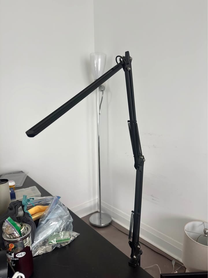 Modern Black LED Swing-Arm Desk Lamp (Clamp-on)