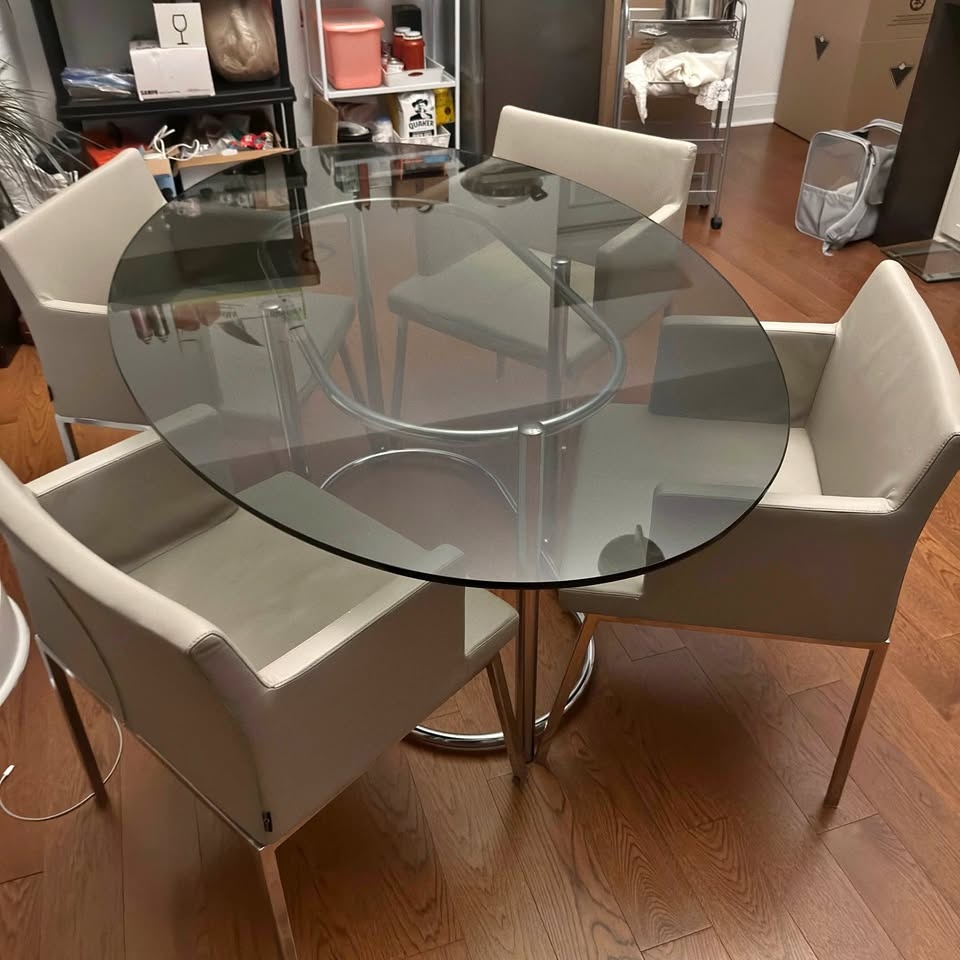 Glass dining table