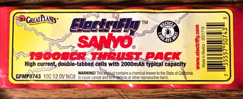 Great Planes GPMP0743 | ElectriFly Sanyo 1900SCR Thrust Pack (10 - photo 2