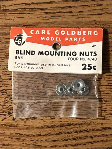 Carl Goldberg Model Parts #142 | Blind Mounting Nuts (4/40)