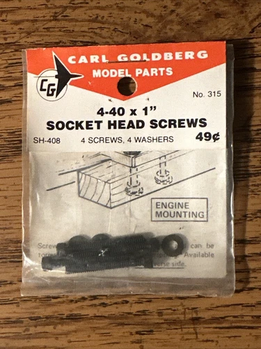 Carl Goldberg Model Parts #315 | 4-40 x 1" Socket Head Screws
