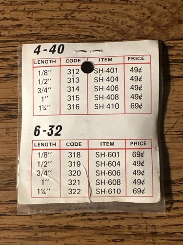 Carl Goldberg Model Parts #315 | 4-40 x 1" Socket Head Screws - photo 2