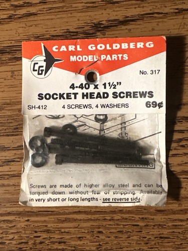 Carl Goldberg Model Parts #317 | 4-40 x 1 1/2 Socket Head Screws