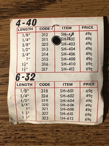 Carl Goldberg Model Parts #317 | 4-40 x 1 1/2 Socket Head Screws - photo 2