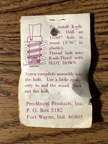 Pro-Model Products Inc. Model RS-4 | 6/32 Kwik-Thred - photo 2