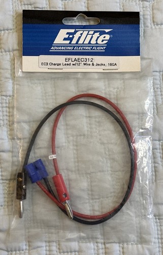 Eflite EFLAEC312 EC3 Charge Lead w/ 12" Wire & Jacks