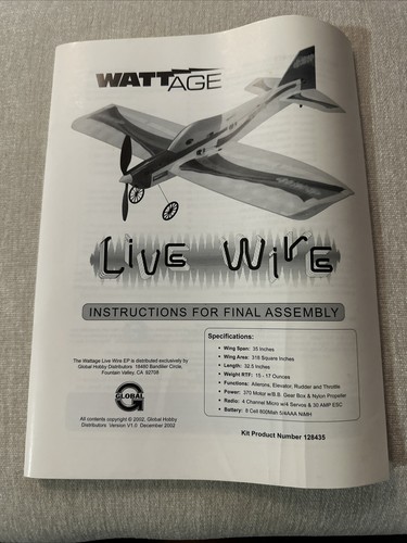 Wattage 'Live Wire' Part | Instruction Manual