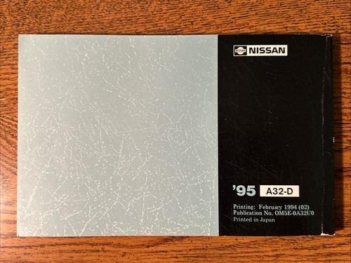 Nissan | 1995 Maxima Owner's Manual - photo 2