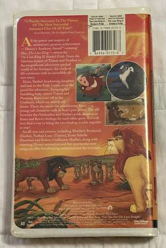 The Lion King II: Simba's Pride (VHS, 1998) - photo 2