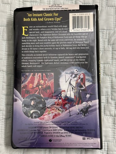 Tim Burton's The Nightmare Before Christmas (VHS, 1993) - photo 2