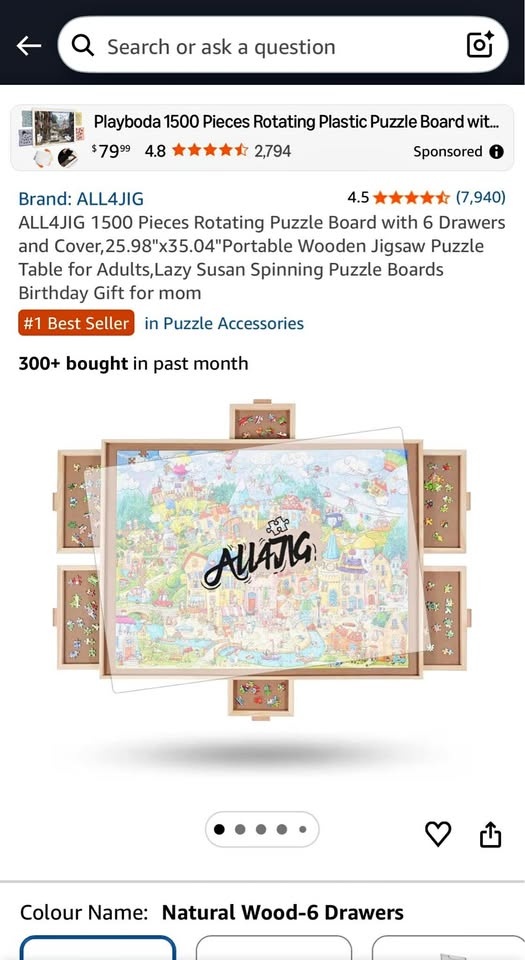 1500 Puzzle Board with 6 Drawers (Brand New)