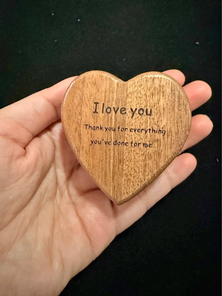 I Love You Wooden Heart Box with Pendant