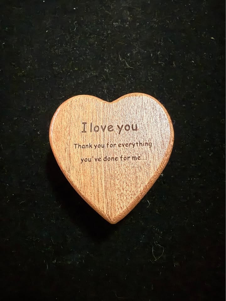 I Love You Wooden Heart Box with Pendant - photo 2