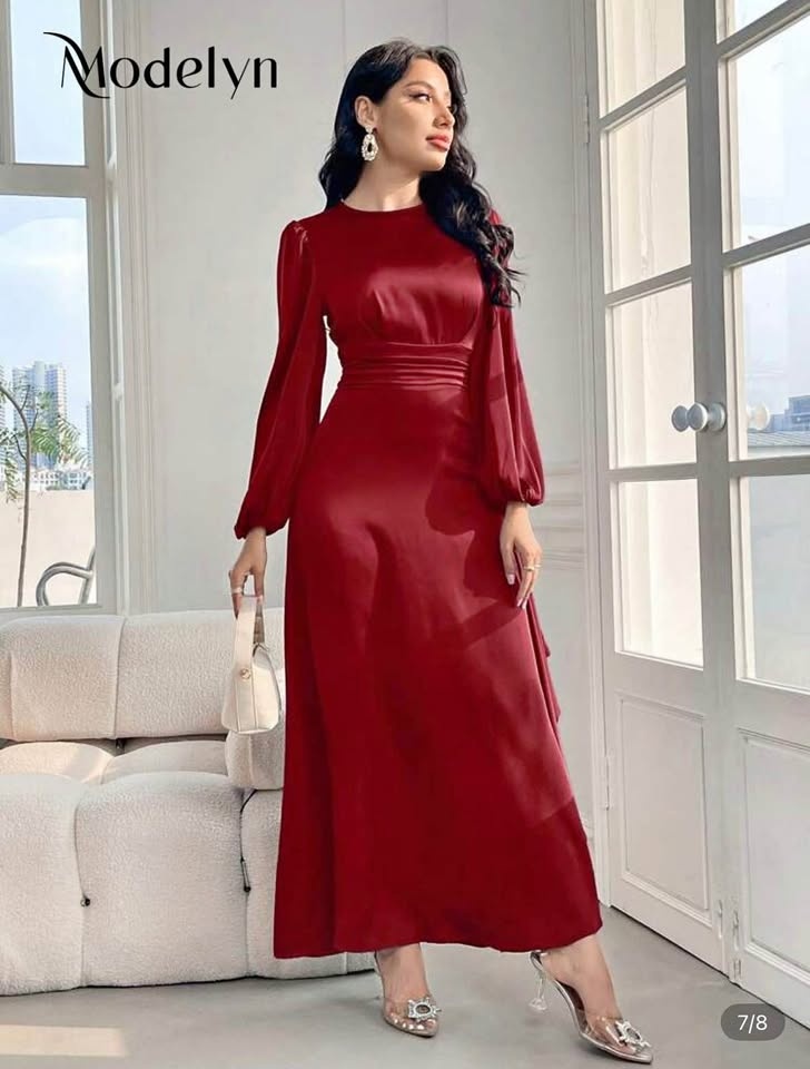 US 4 Small Modelyn Burgundy Red Maxi Dress