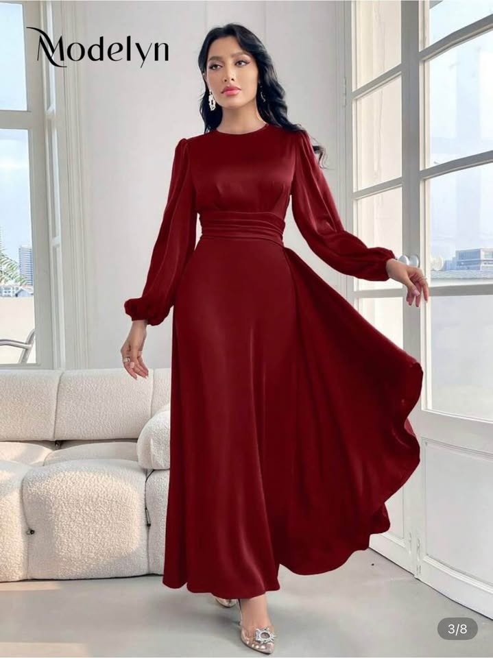 US 4 Small Modelyn Burgundy Red Maxi Dress - photo 3