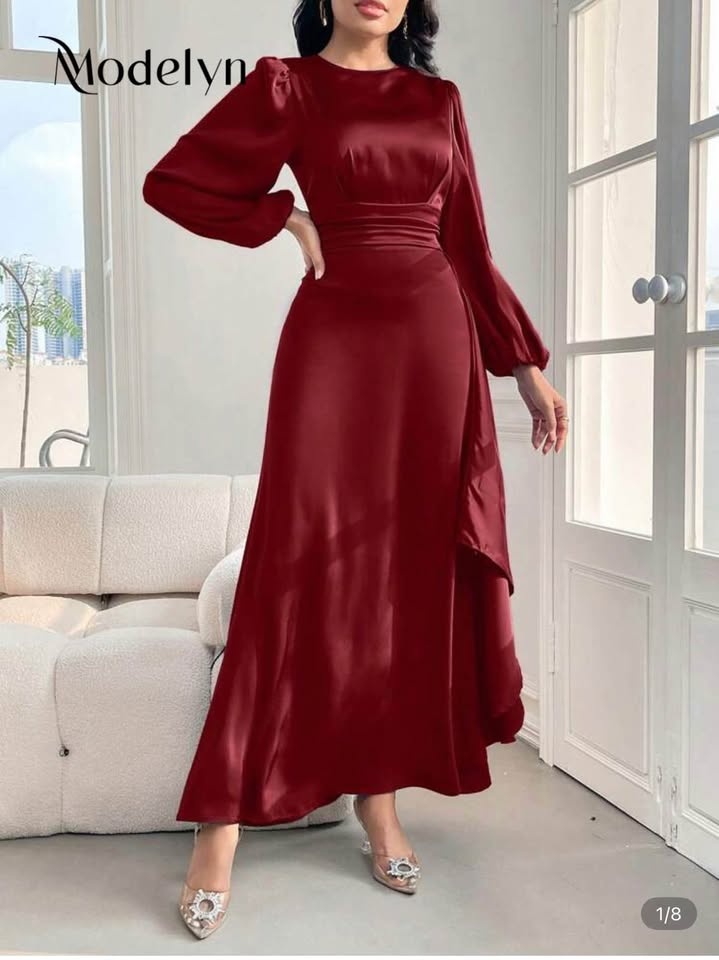 US 4 Small Modelyn Burgundy Red Maxi Dress - photo 5