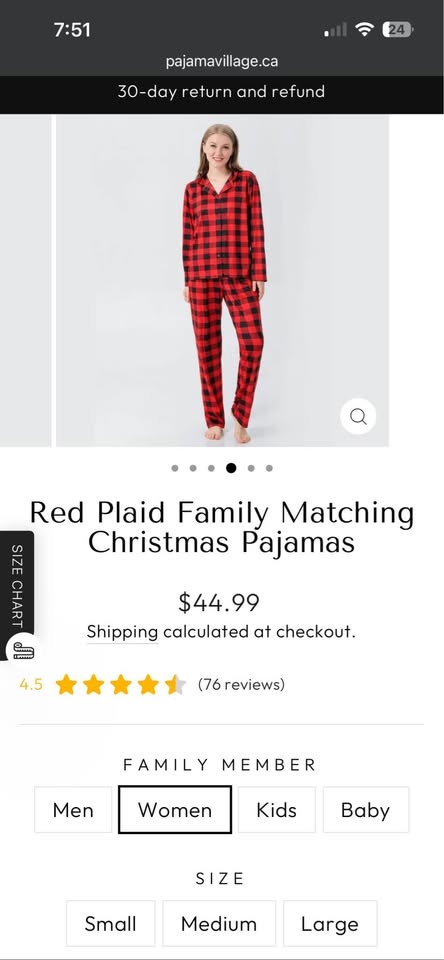 Red Plaid Pajamas for Women - Brand New - photo 5