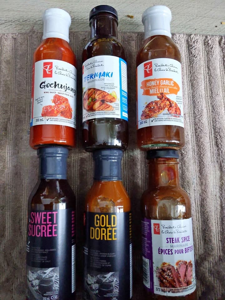 2 for $5 (retail~$6 ea.) Sauce and marinade, dates on pics