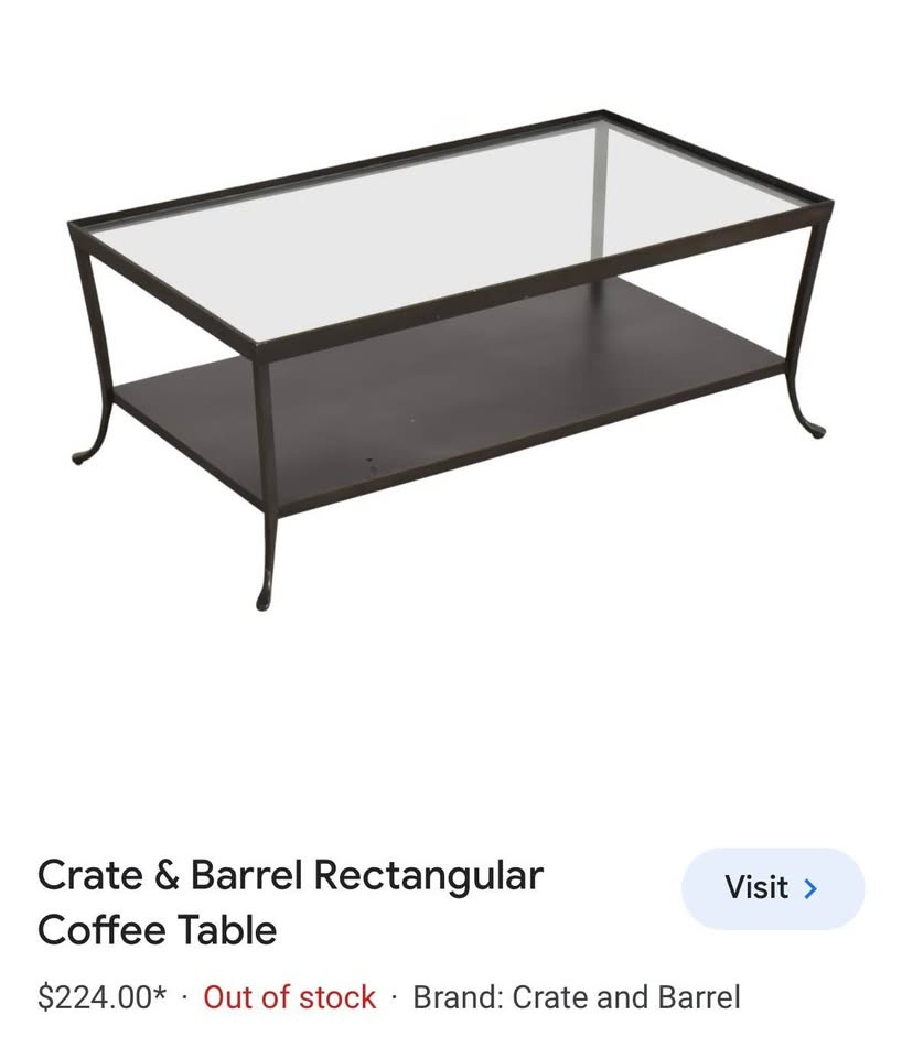 Crate & Barrel Rectangular Coffee Table - photo 2