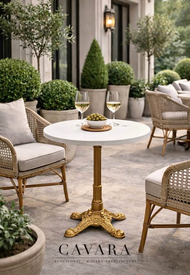 The Aurelia Hand Crafted Artisan Concrete Bistro Table 30inch