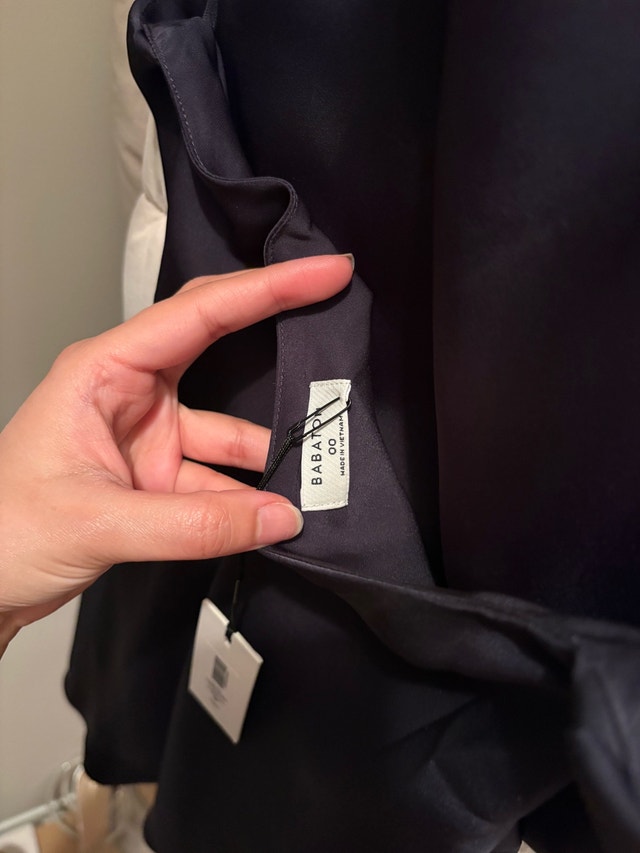Aritzia Audience Satin Mini Halter Dress - Dark Night Navy - photo 3