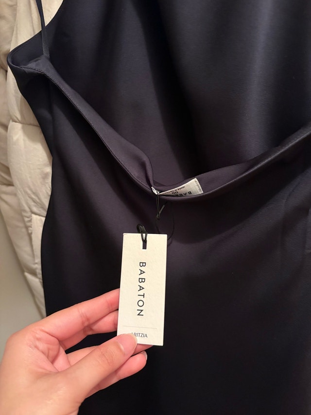 Aritzia Audience Satin Mini Halter Dress - Dark Night Navy - photo 5