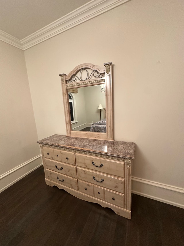Bedroom Set - Light Wood with Marble Tops