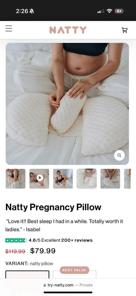 Natty Pregnancy Pillow thumbnail