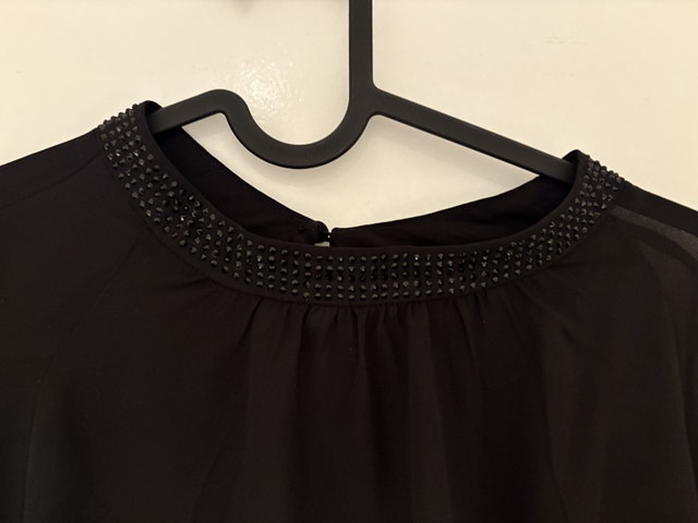 Reitmans Modest Black Party Top with Sequins - XL