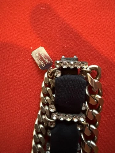 Vintage Camilla James Silver Chain Bracelet With Rhinestones - photo 2