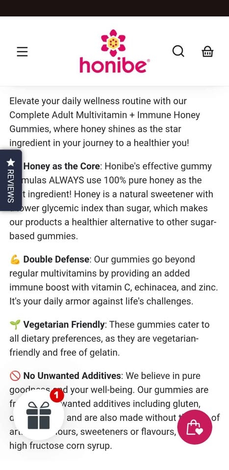 $13 Honibee Multivitamin + Immune Honey Gummies - photo 3