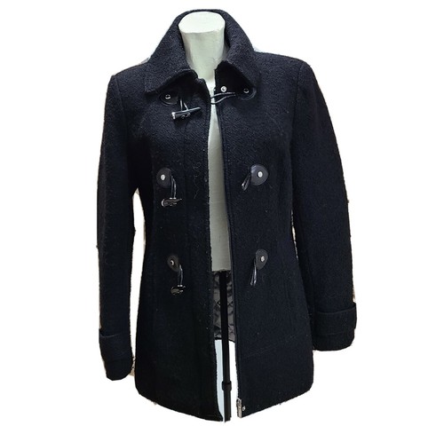 Calvin Klein Women's Wool Blend Coat - Black, Size SP