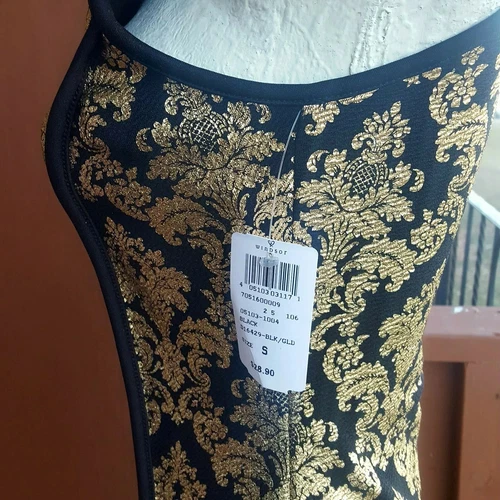 WINDSOR New Womens Black Gold Bodycon Sleeveless Party Midi Dres - photo 3