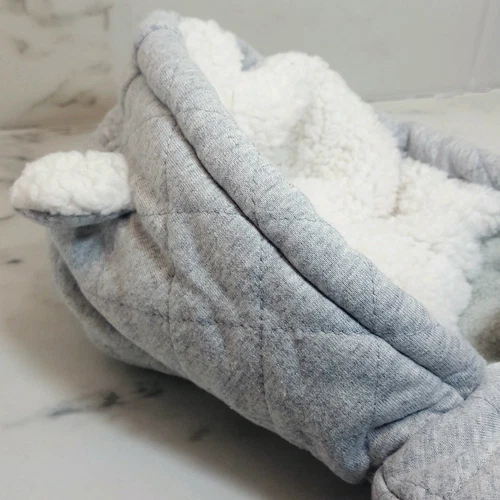 F&F Baby Bunting Playsuit 3 Months Gray White Faux Fur Hood - photo 4