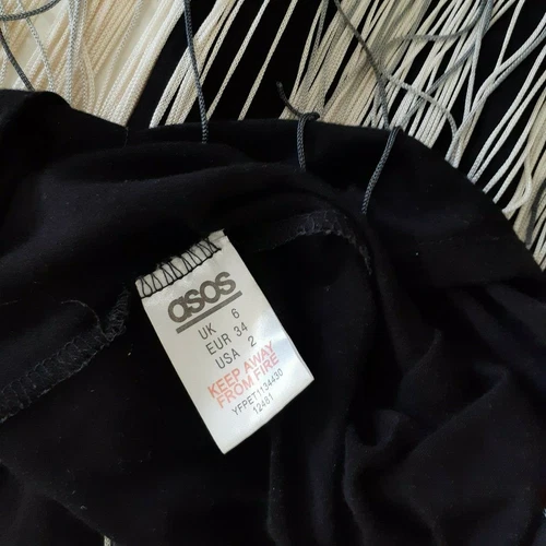 ASOS Nude/Black Ombre Fringe Tube Mini Dress Size 2 Petite - photo 5