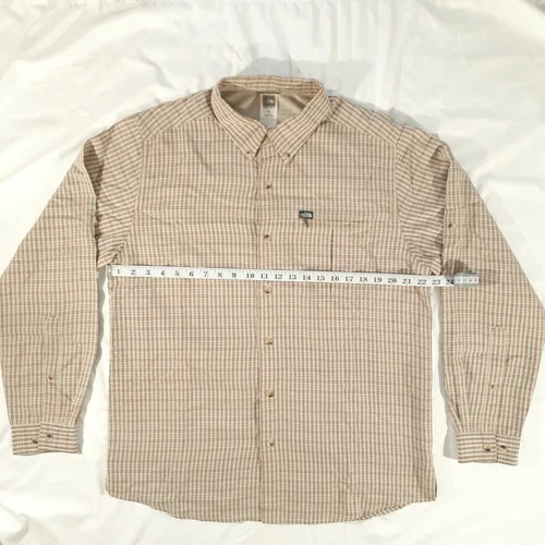 THE NORTH FACE Mens Plaid Performance Shirt Red Tan Hiking L - photo 2