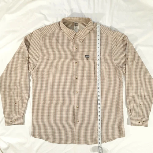 THE NORTH FACE Mens Plaid Performance Shirt Red Tan Hiking L - photo 3