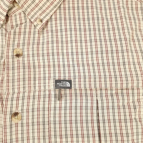 THE NORTH FACE Mens Plaid Performance Shirt Red Tan Hiking L - photo 5