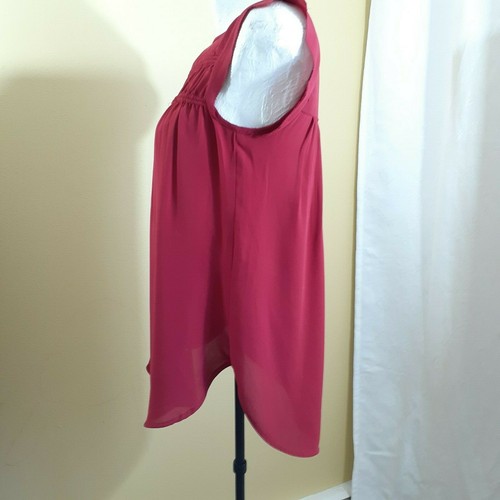 LOFT Womens Short Flare Sleeve Burgundy Blouse XS - photo 2