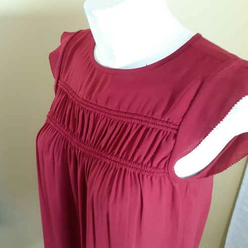 LOFT Womens Short Flare Sleeve Burgundy Blouse XS - photo 4