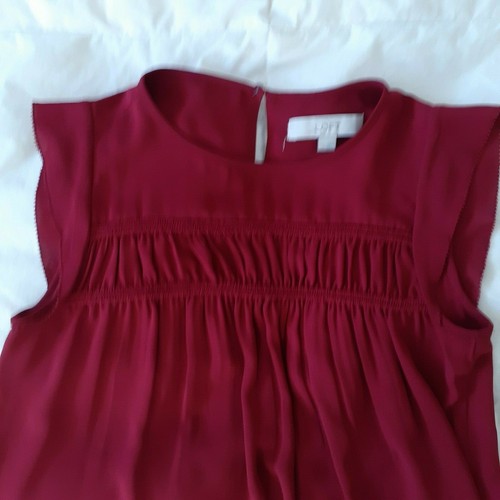 LOFT Womens Short Flare Sleeve Burgundy Blouse XS - photo 5