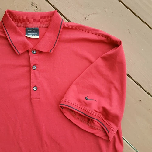 NIKE GOLF fit-Dry Men's Red Polo Shirt Size L - photo 3