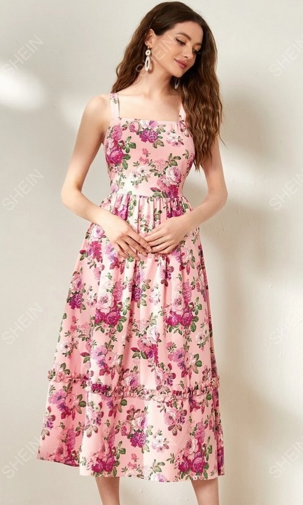 Floral Print Ruffle Hem Cami Dress - photo 2