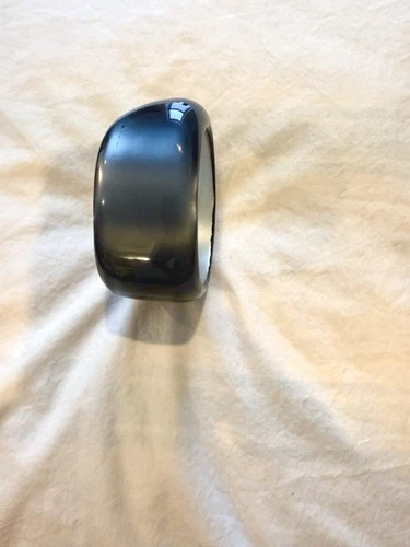 Vintage Clear Gray Asymmetrical Lucite Cuff Bracelet 1960s Mod