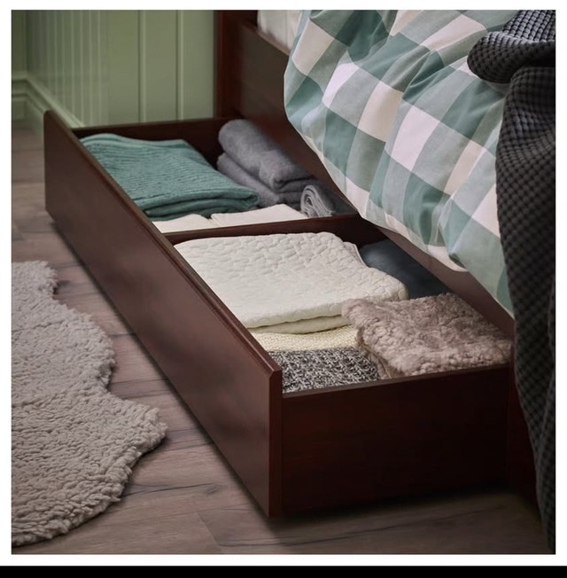 IKEA Brimnes Bed Frame with Drawers - Dark Brown - photo 3