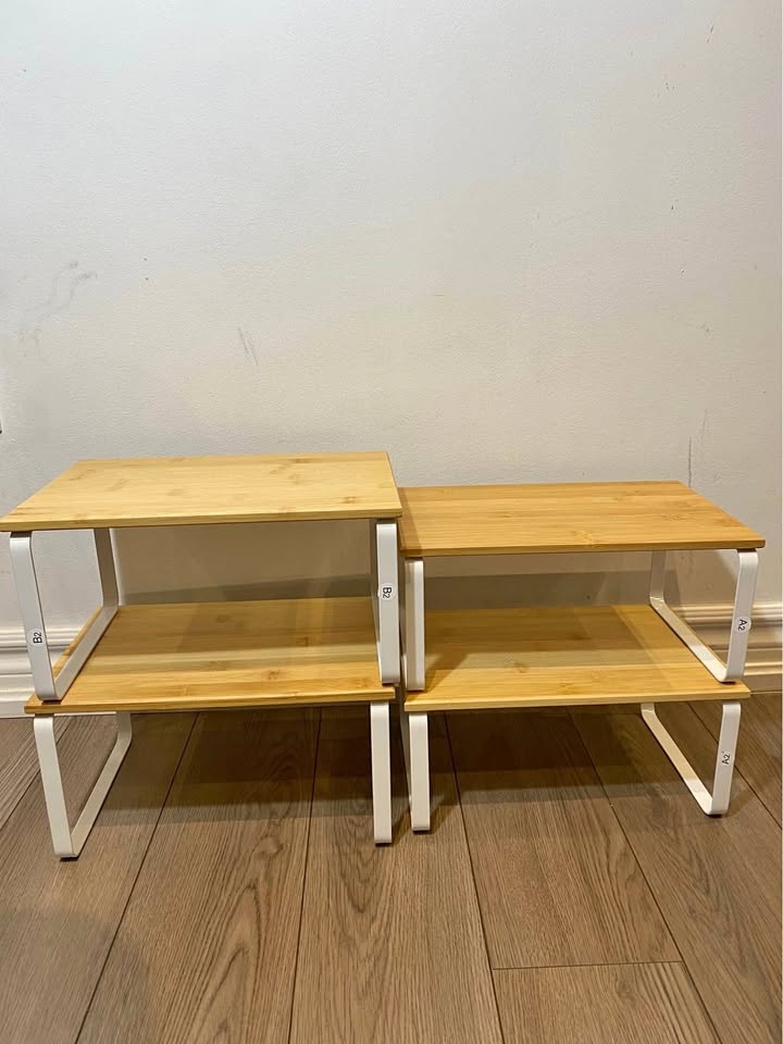 Cabinet Organizer Shelf, Set of 4 Kitchen Counter Shelves