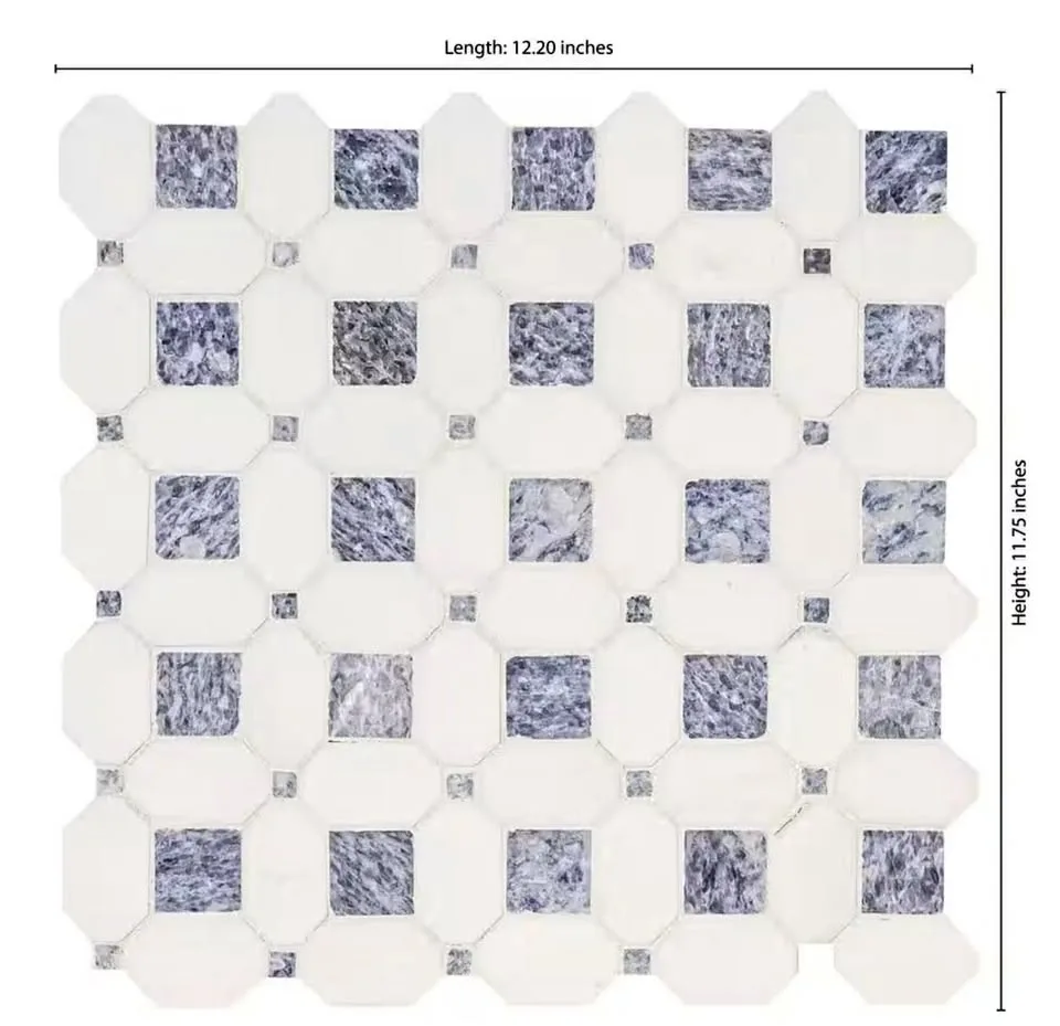 5 Boxes Azula Hatchwork Marble Mosaic Tile thumbnail
