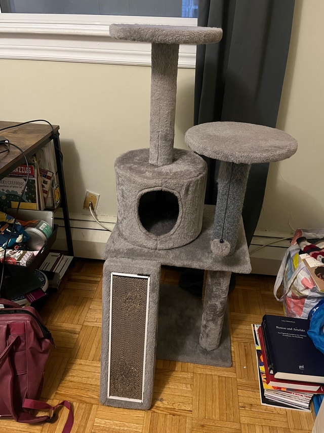 Large Padded Cat Tree with Scratchers and Toy