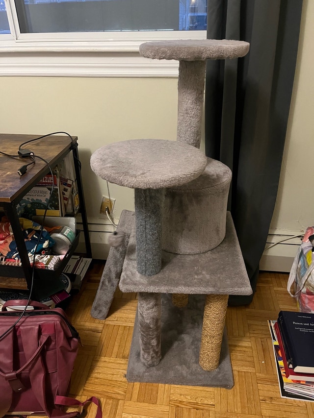 Large Padded Cat Tree with Scratchers and Toy - photo 2